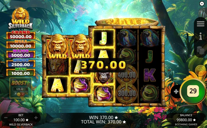 Wild Silverback - câștig de bază prin Wild Wild Coin Connect